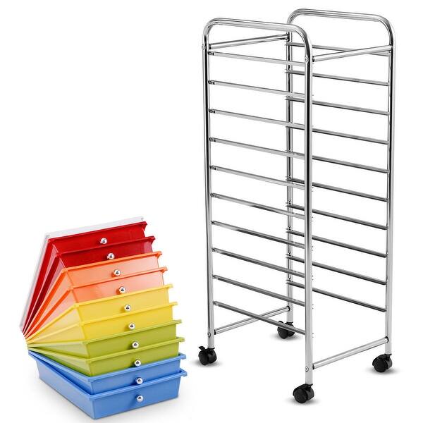Shop Costway 10 Drawer Rolling Organizer Cart Craft Utility Mobile