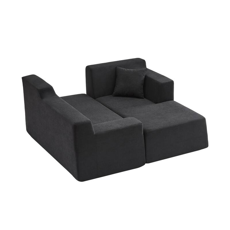 96.46" L-Shaped Corduroy Sectional Sofa, No Assembled Required