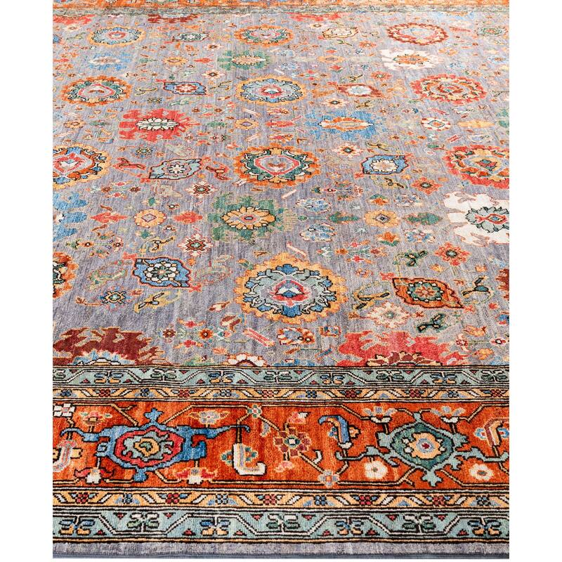 Serapi One-of-a-Kind Hand-Knotted Area Rug - Gray - 9' 3" x 11' 9"