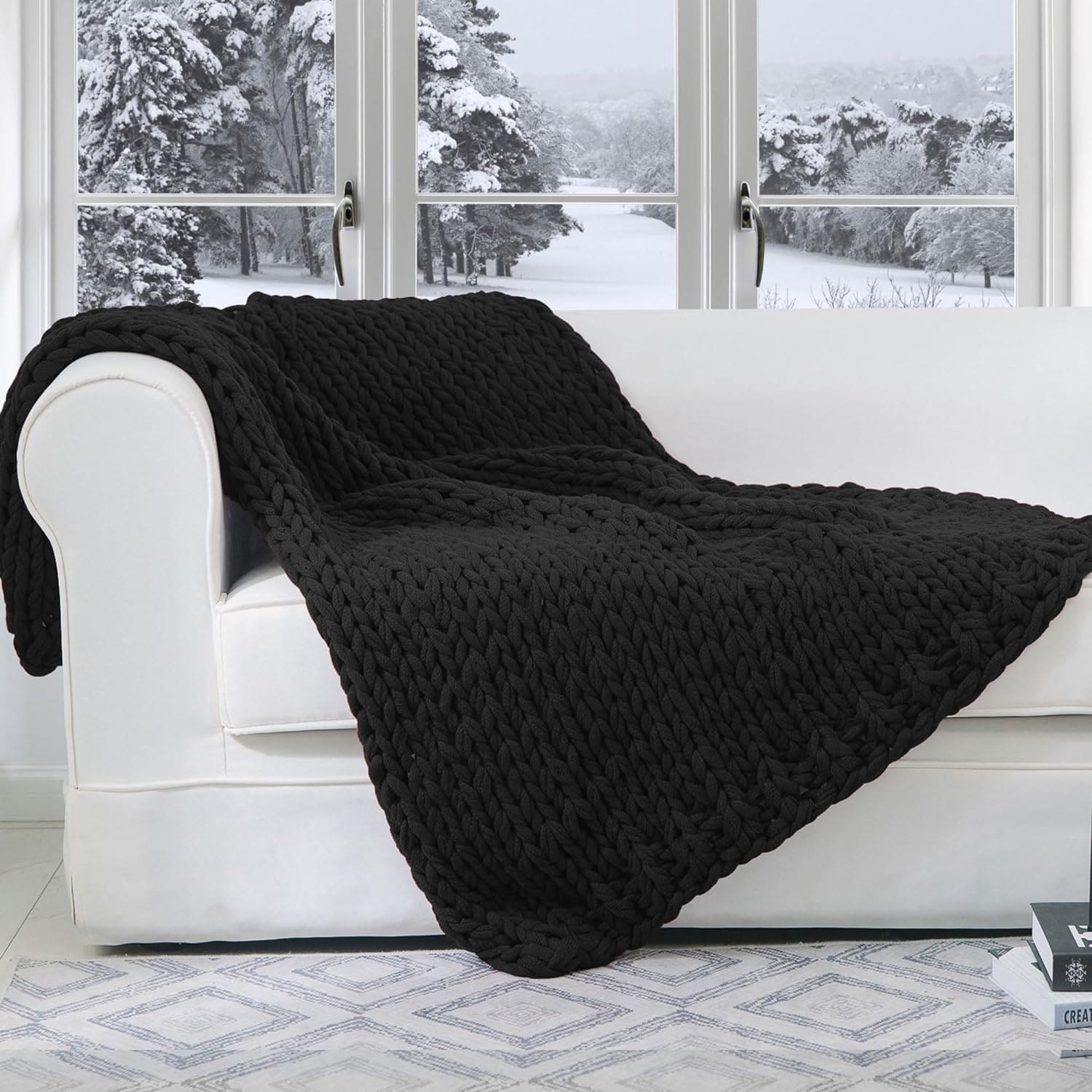 Chunky knit blanket black friday best sale
