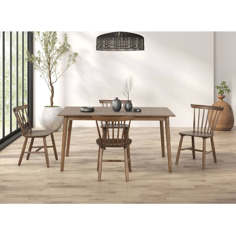 Furniture of America Zailen Mid-Century Modern 5-Piece Solid Wood Dining Set