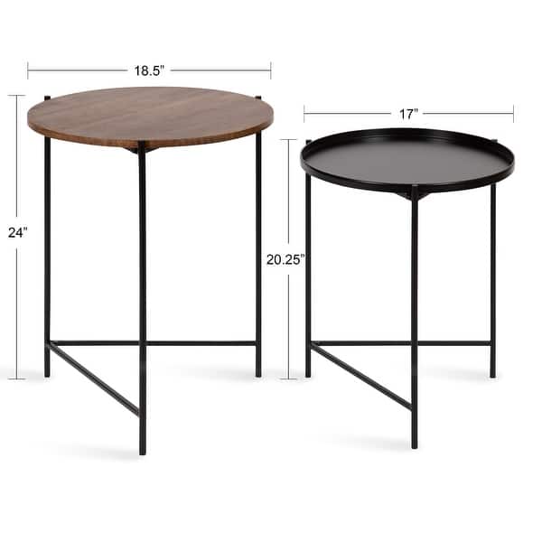 dimension image slide 8 of 13, Kate and Laurel Ulani Nesting Tables (Set of 2)