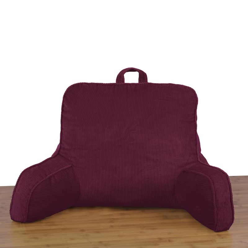 Cotton Corduroy Lounger Bed Rest Pillow Adjustable DIY Filling - Burgundy