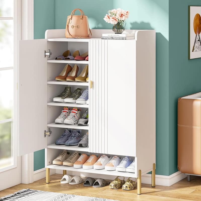6-Tier Shoe Cabinet for Entryway, Modern Slim Shoe Organizer Cabinet