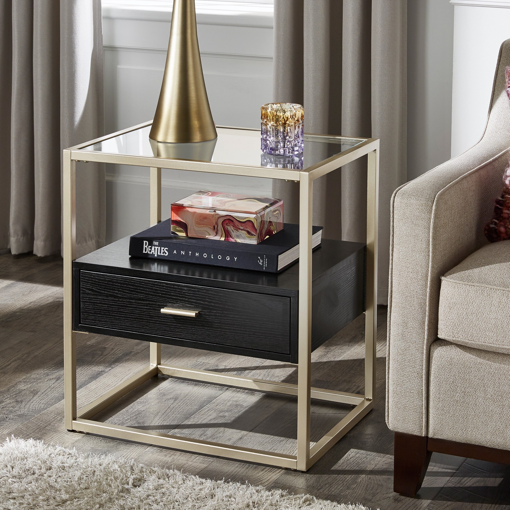 Champagne on sale end table