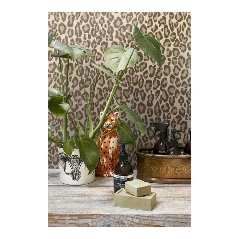 ESTA Home Cicely Brown Leopard Skin Wallpaper - 20.9 x 396 x 0.025