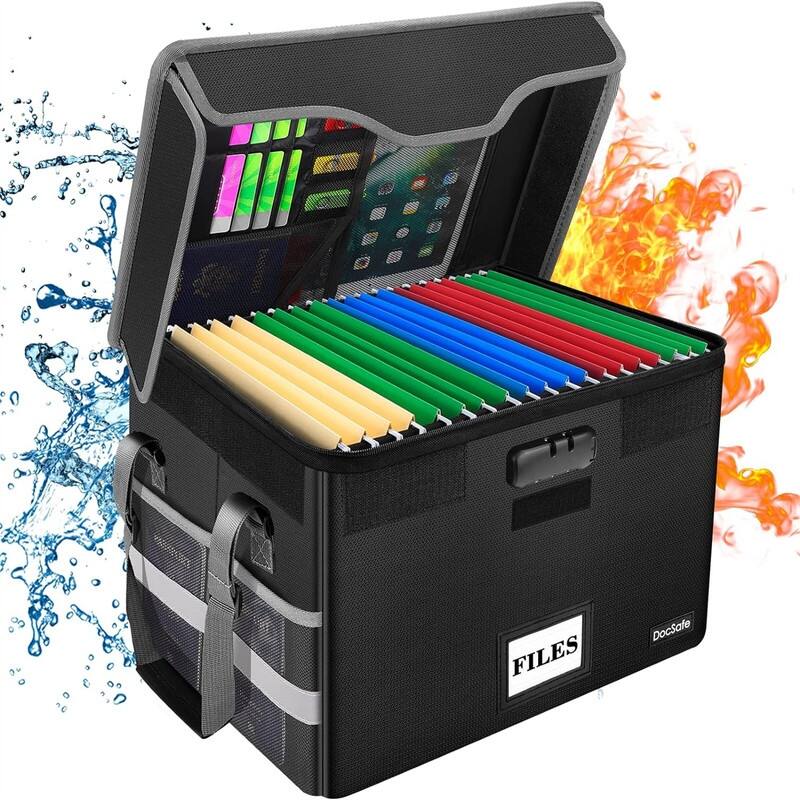 File Box Fireproof Document - Black