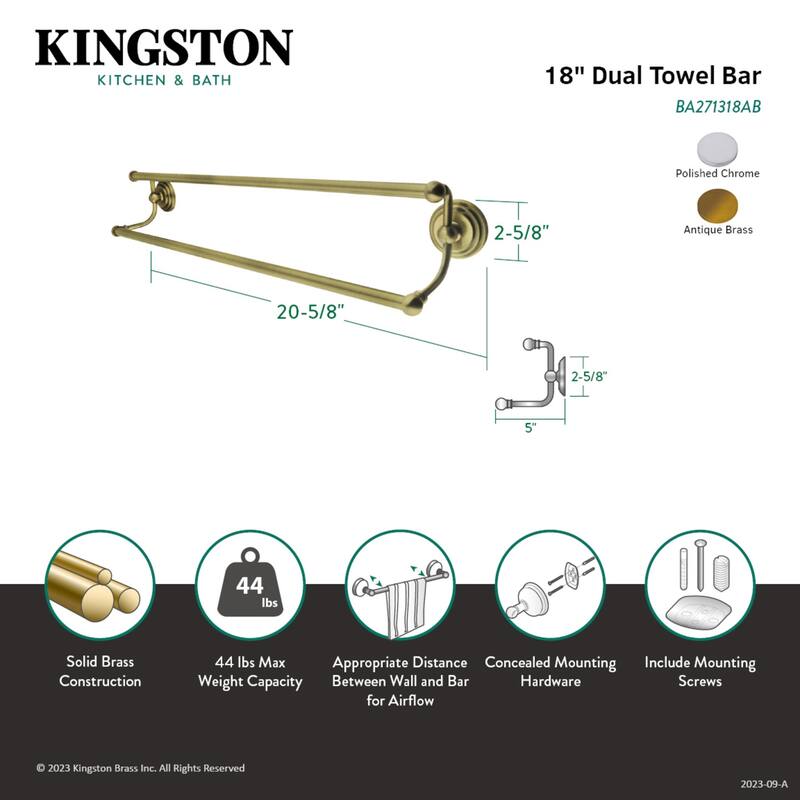 Milano 18-Inch Dual Towel Bar