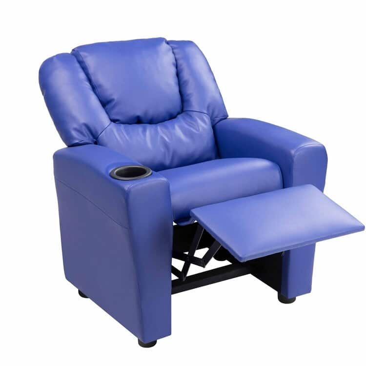 Pushback Kids Recliner Chair with Footrest & Cup Holders - Ultimate Comfort for Toddlers
