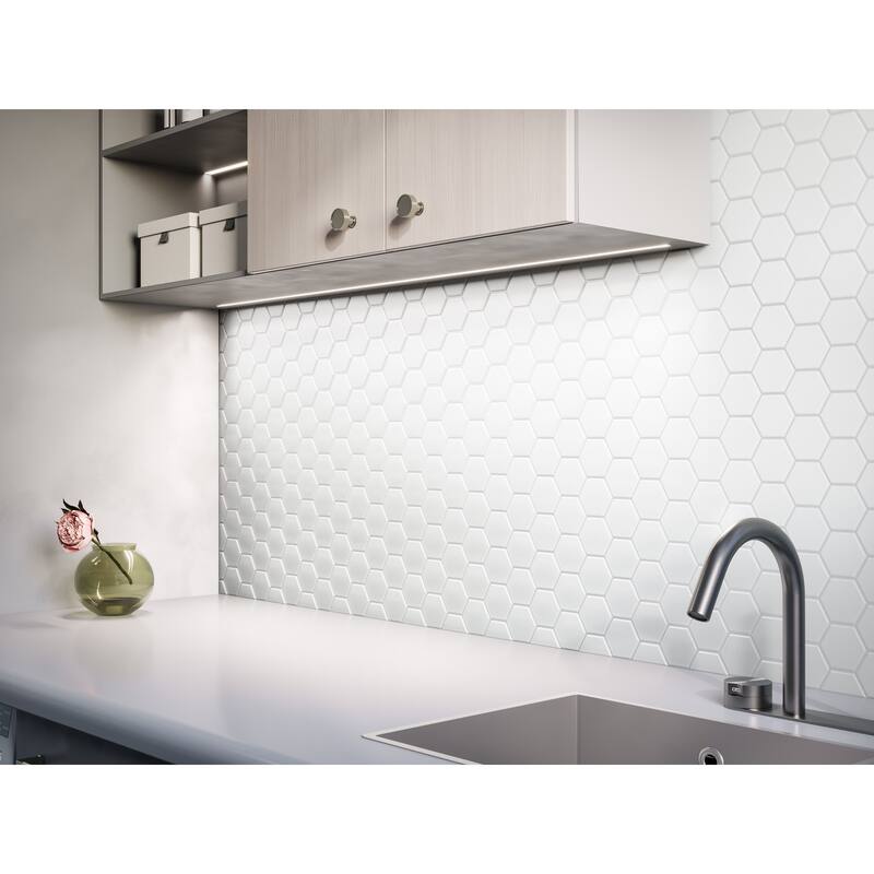 3" Beehive 10.25 in. x 11.75 in. Hexagon Glass Mesh-Mounted Mosaic Tile