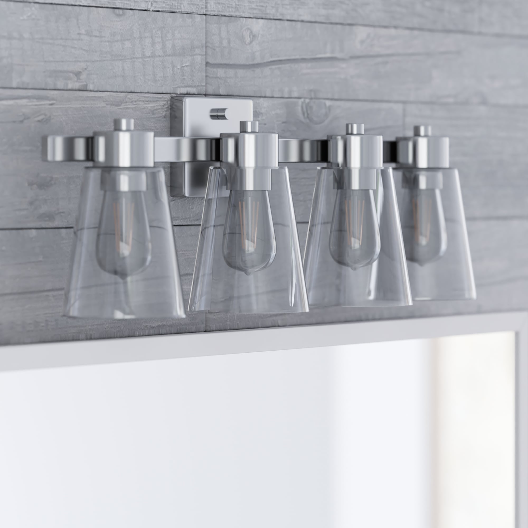 Prominence Home Fairendale Brushed Nickel Farmhouse Vanity & Bathroom Light - Brushed Nickel