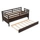 preview thumbnail 5 of 14, Espresso Twin Size Solid Wood Low Loft Bed with Full Safety Fence, Climbing ladder, Storage Drawers and Trundle