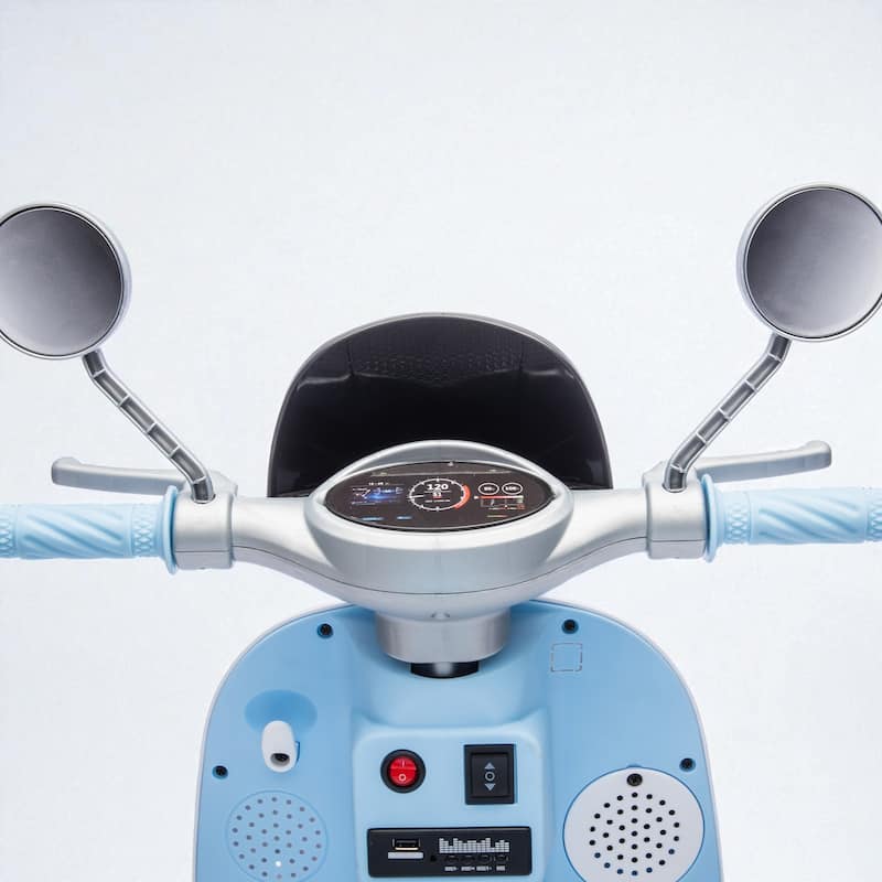 12V Kids 2-Seater Electric Motorcycle Trike with Dual Motors, Bluetooth Music, USB, LED Headlight, Trunk & Flip Seat