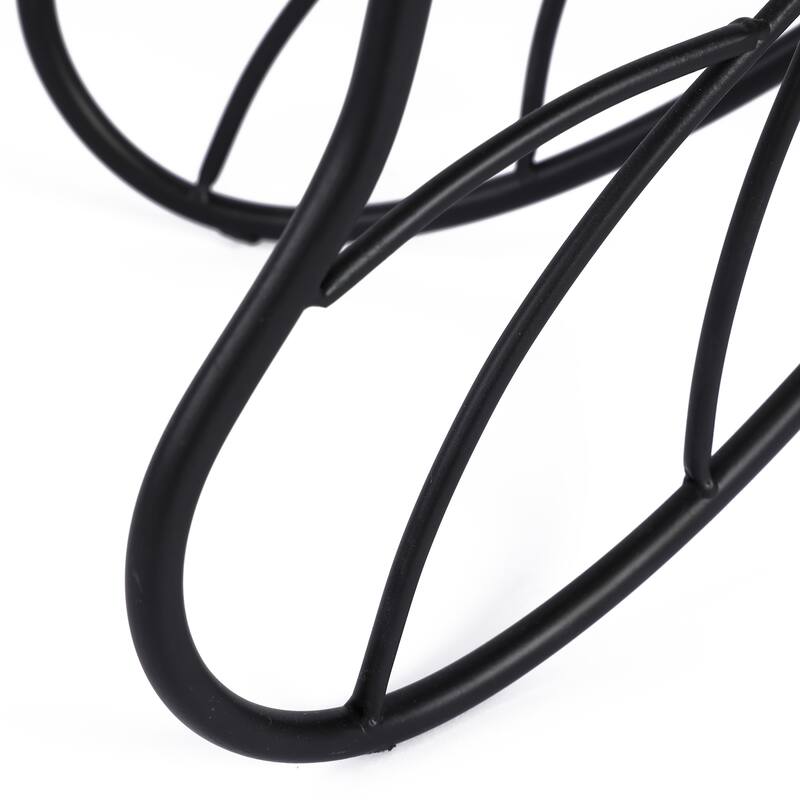 Butterfly Black and Brown Metal and Wood Accent Table - 31.25" H x 40.75" W x 16" D