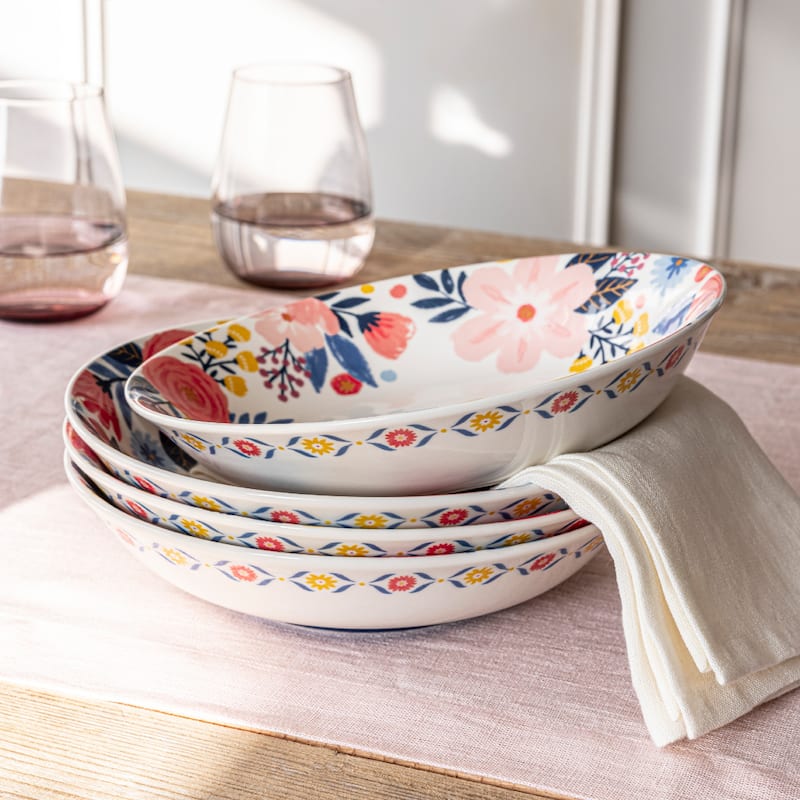 over&back x Jess Phoenix Stoneware Dinner Bowls, Set of 4