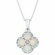 Thumbnail 10, Sterling Silver Birthstone Flower Pendant Necklace. Changes active main hero.