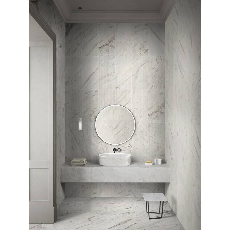 Roomfitters Marble Bathroom Vessel Sink, Natural Stone Countertop Wash Basin, Polished Oval Vanity Sink