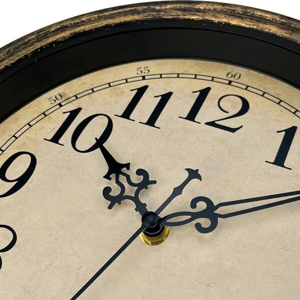 Retro Wall Clock, 12'' Non Ticking Classic Silent Wall Clocks