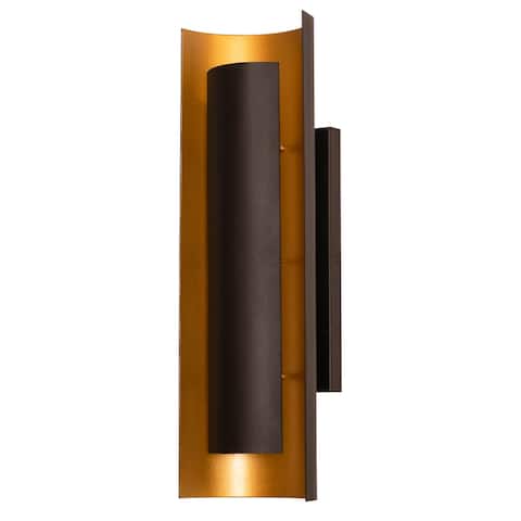 AFX Reveal Black LED Wall Sconce with Black and Gold Shade