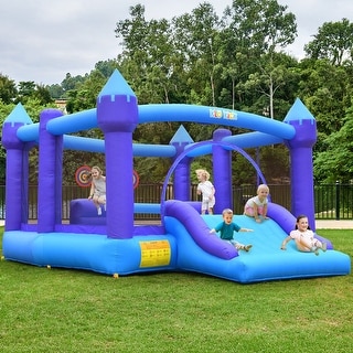 15.3'x 12' Large Bounce House 840D Oxford Inflatable Bouncers for 6 Kids with Blower & Slide - 15.3'x 12'
