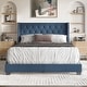 preview thumbnail 6 of 82, CraftPorch Glam Button Tufted Wingback Upholstered Bed