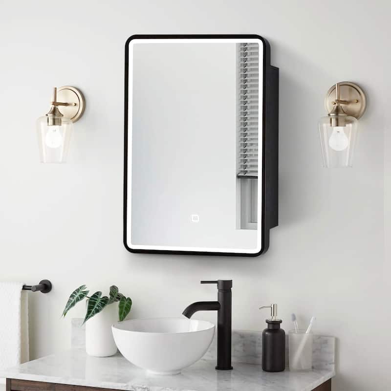 Rectangular Metal Medicine Cabinet with Mirror