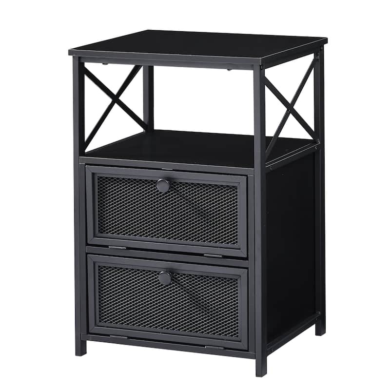Nightstand, End Side Table with Storage Space and Door,Modern Nightstands for Living Room,Bedroom