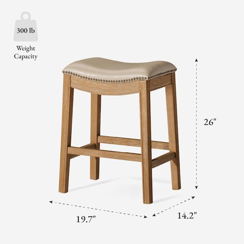 Maven Lane 26" Adrien Saddle Kitchen Counter Height Stool