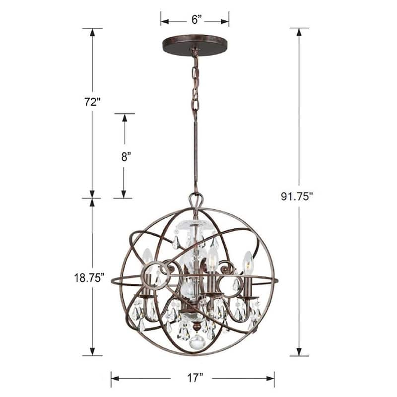 Crystorama Lighting Group Solaris 4 Light 17" Wide Globe Chandelier