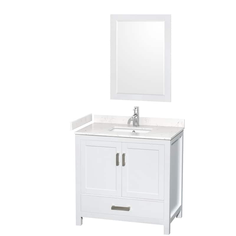 Wyndham Collection Sheffield 36" Single Bathroom Vanity, Carrara