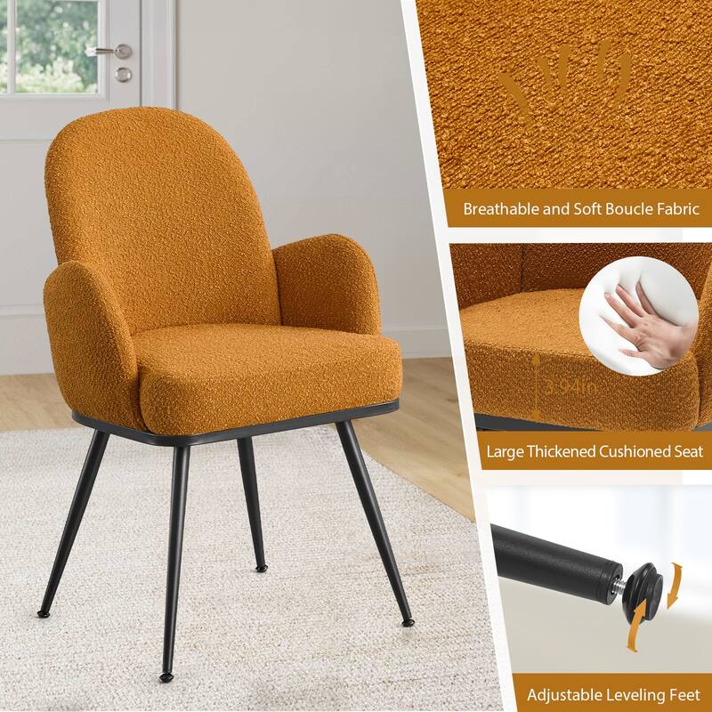 Fabric Upholstered Dining Chairs Set of 2/4 with Arms - 34.8"H x 23.2"W x 22.8"D