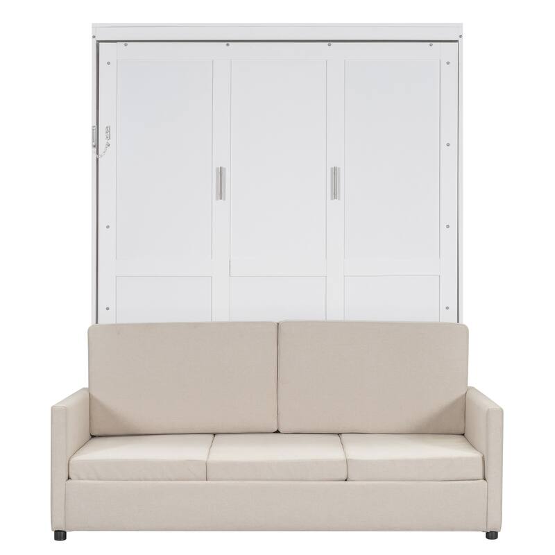 Queen Size Murphy Bed with Sofa and Storage