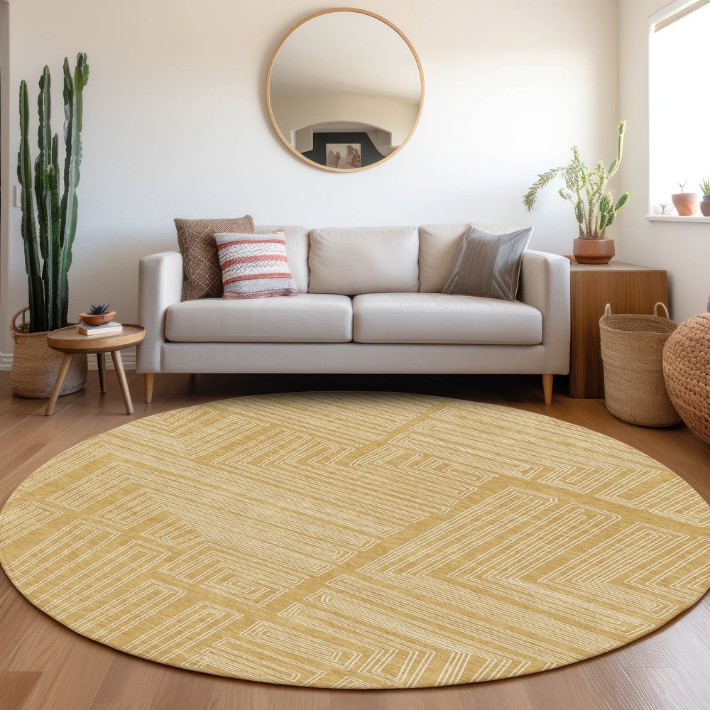Machine Washable Indoor/ Outdoor Contemporary Stack Chantille Rug