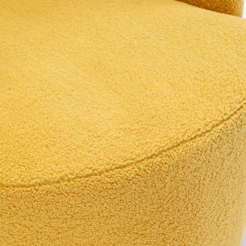Teddy Fabric Swivel Accent Barrel Chair With Powder Coating Metal Ring