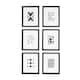 Kate and Laurel Calter 6 Piece Framed Black and White Print Art Set - 6-piece Set - 16 x 13 -Black