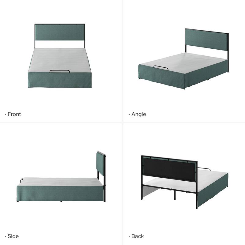 Oliver Modern Washable Slipcover Bed Upholstered Metal by HULALA HOME