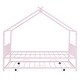 preview thumbnail 3 of 15, Pink Full Size Metal House Bed with Trundle & Roof