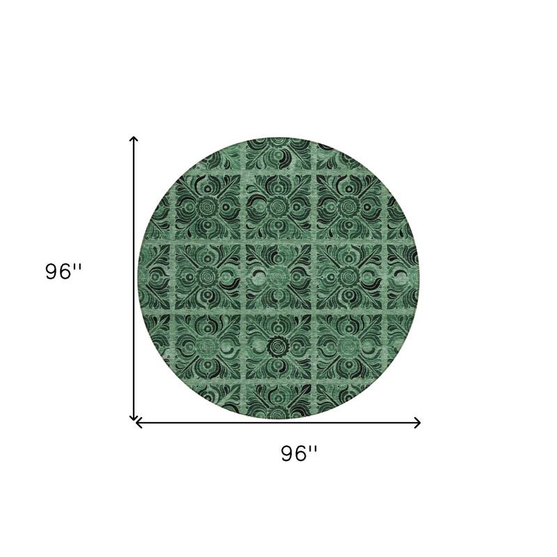 HomeRoots Medallion Transitional Rectangle Outdoor Rug