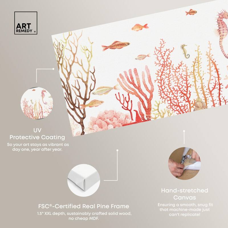 Coral Reef Wide Panoramic Canvas by Art Remedy, Gallery Wrapped