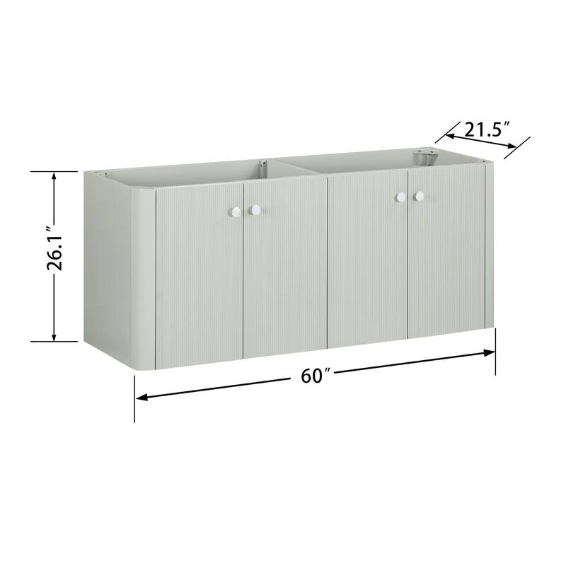 Haley Bathroom Vanity Only in Soft Sage with Dual Mount Option