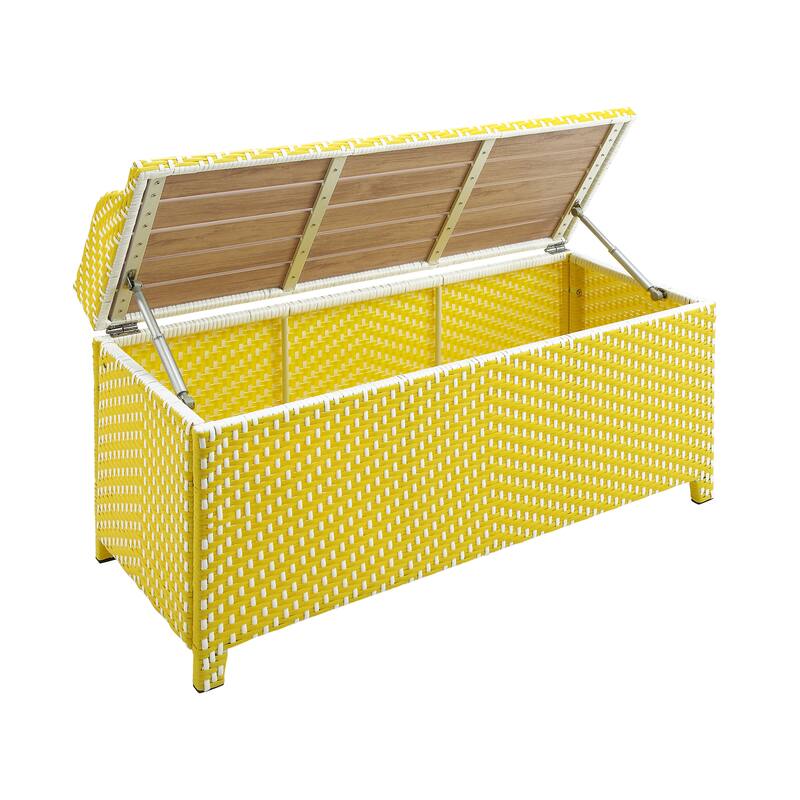 Courtnie Beach Aluminum Outdoor Poolside Storage Bench by Furniture of America