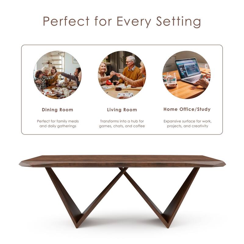 Furniture of America Abigail III Mid-Century Modern 5-Piece Rich Walnut Solid Wood Dining Set