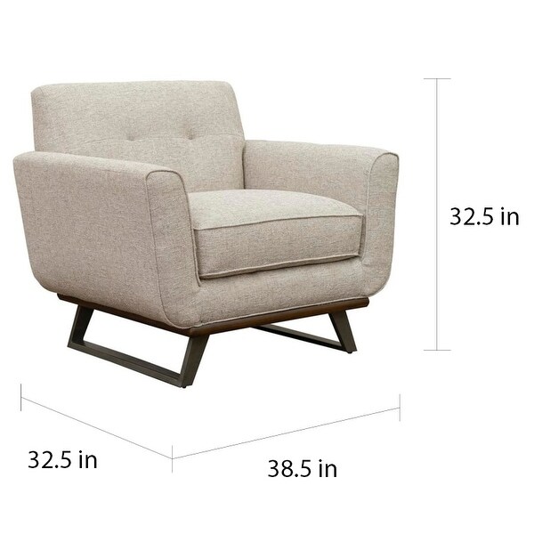 Willow Beige Tufted Mid-century Modern Chair