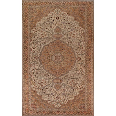 Floral Anatolian Oriental Vintage Area Rug Handmade Wool Carpet - 8'4" X 12'9"