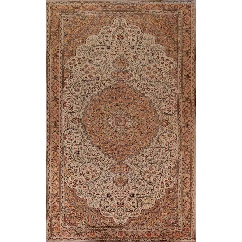 Floral Anatolian Oriental Vintage Area Rug Handmade Wool Carpet - 8'4" X 12'9"