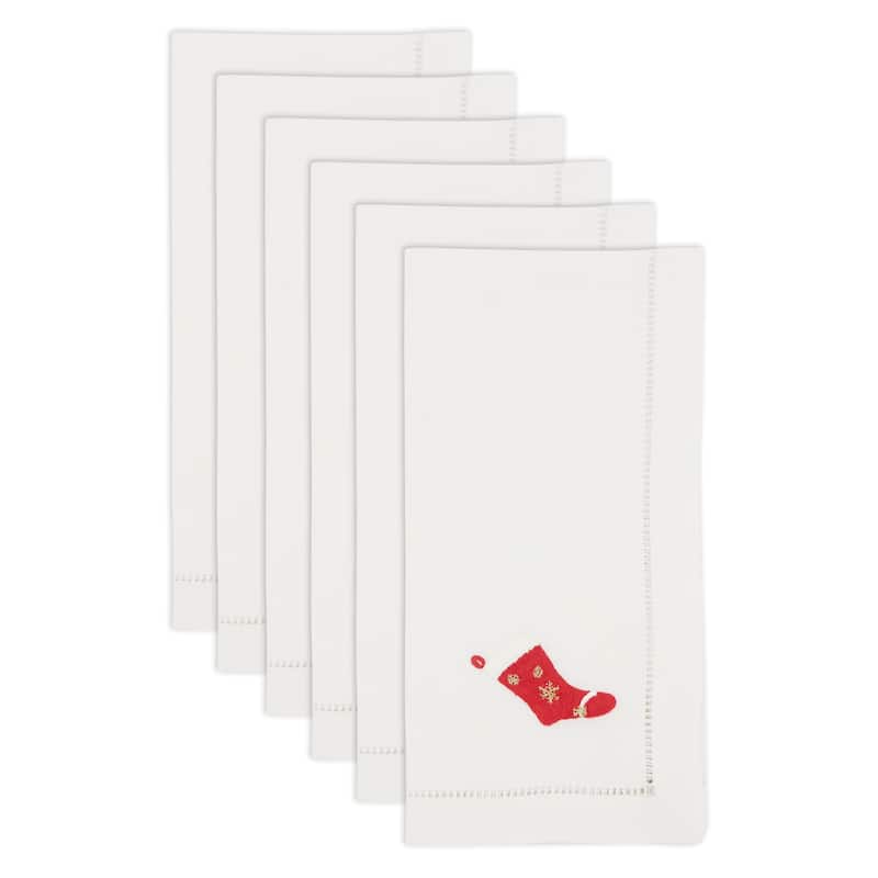 Winter Wonderland Stocking Embroidered Napkin (Set of 6) - 20"x20"