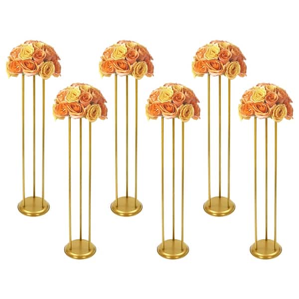 6 Pcs Gold Metal Flower Vase Bulk for Wedding Table Centerpieces On