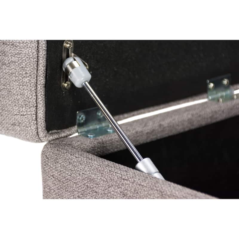 TAMI Corona Square Upholstered Nail Trimmed Storage Ottoman