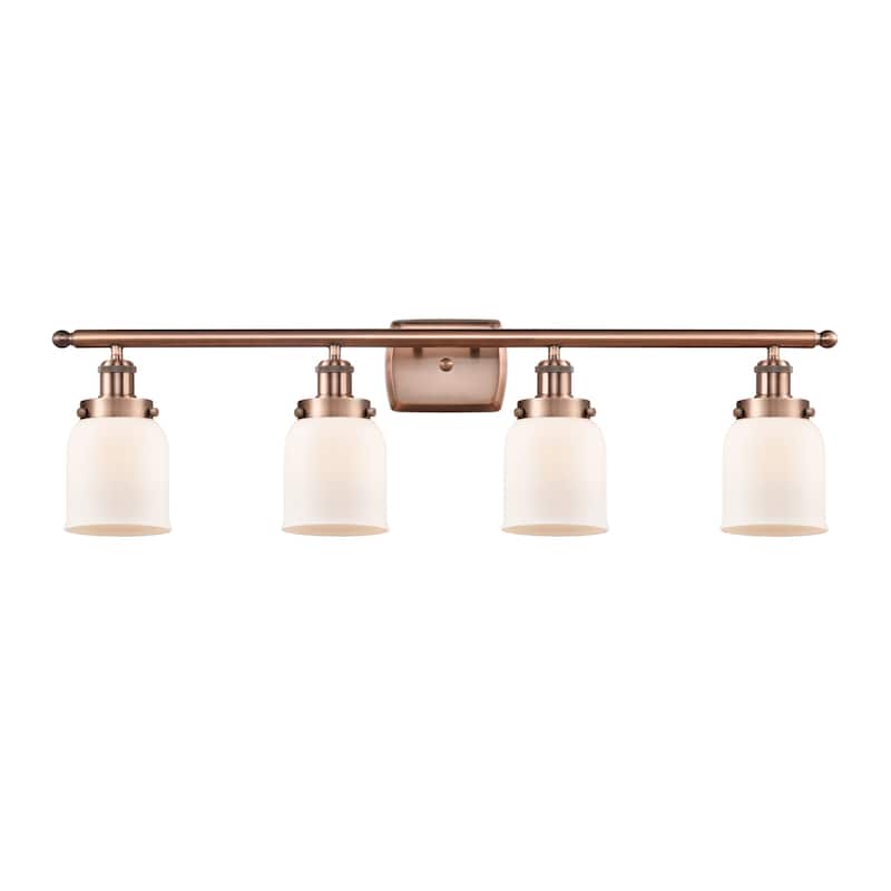 Innovations Lighting 916-4W-12-36 Bell Vanity Bell 4 Light 36" Wide - Antique Copper / Matte White