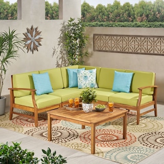 Perla Acacia Outdoor 5-seat Sectional Set by Christopher Knight Home